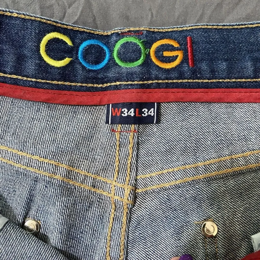 Vintage Coogi Australia Jeans Mens 34x34 Hip Hop Y2K Baggy Denim Biggie skater